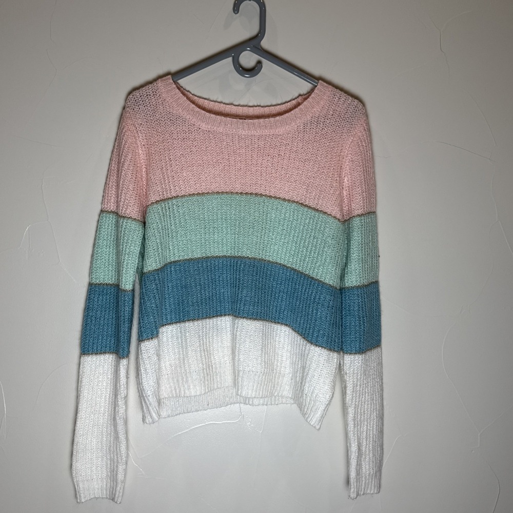 Jun & Ivy Women's Medium Neapolitan Pullover Sweater Super Soft EUC